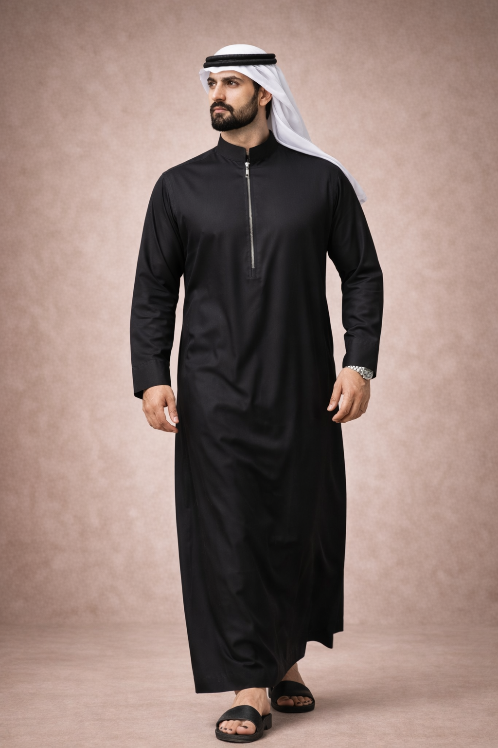 Black Zipper Jubbah by Al Deebaj, photo 2