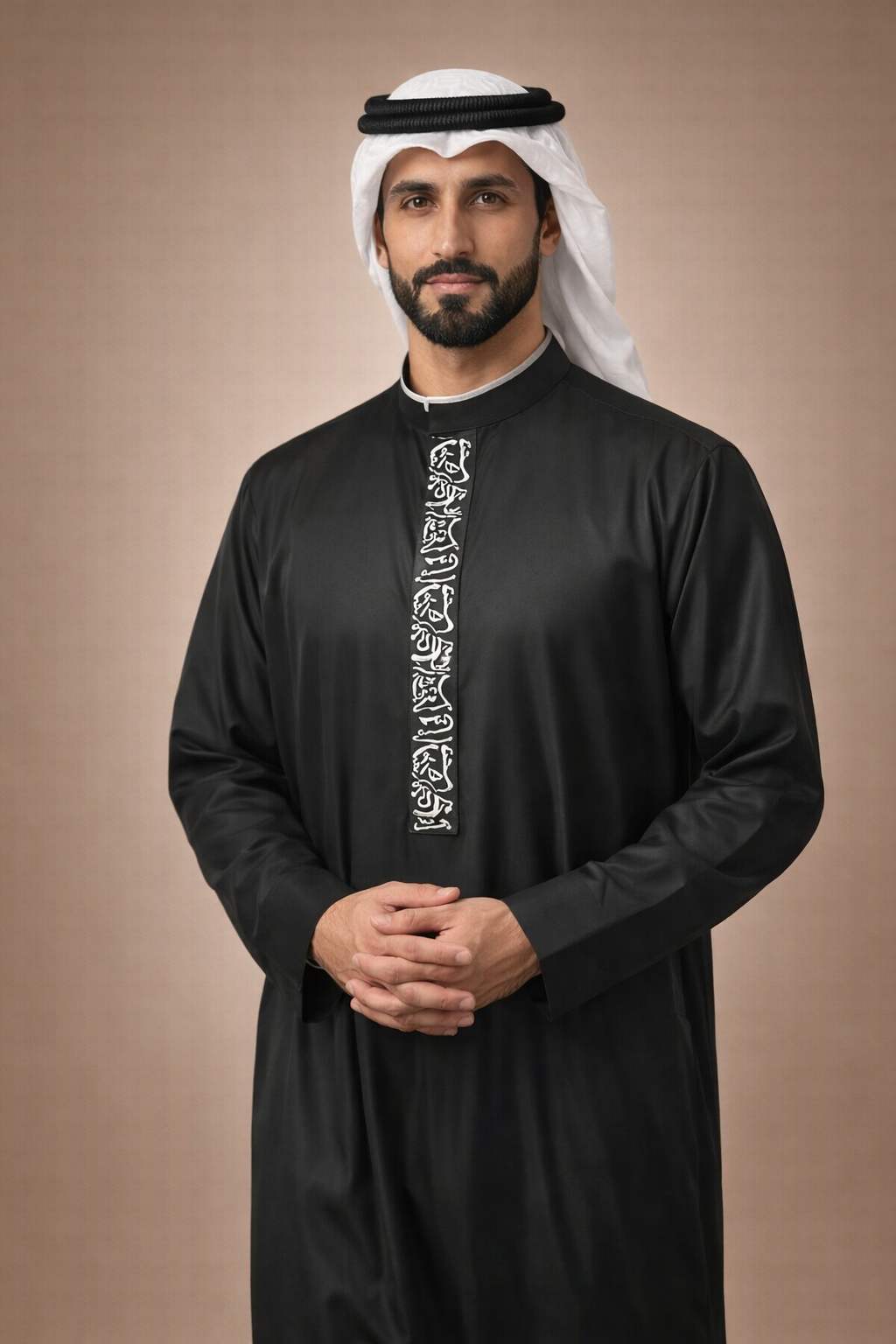 Black Calligraphy Jubbah by Al Deebaj