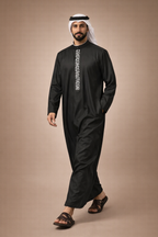 Black Calligraphy Jubbah by Al Deebaj, photo 3