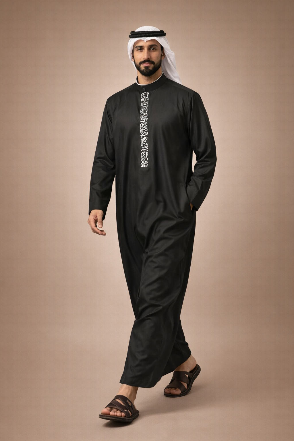 Black Calligraphy Jubbah by Al Deebaj, photo 3