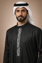 Black Calligraphy Jubbah by Al Deebaj, photo 2