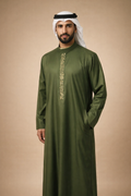 Olive Calligraphy Jubbah by Al Deebaj