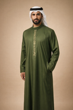 Olive Calligraphy Jubbah by Al Deebaj