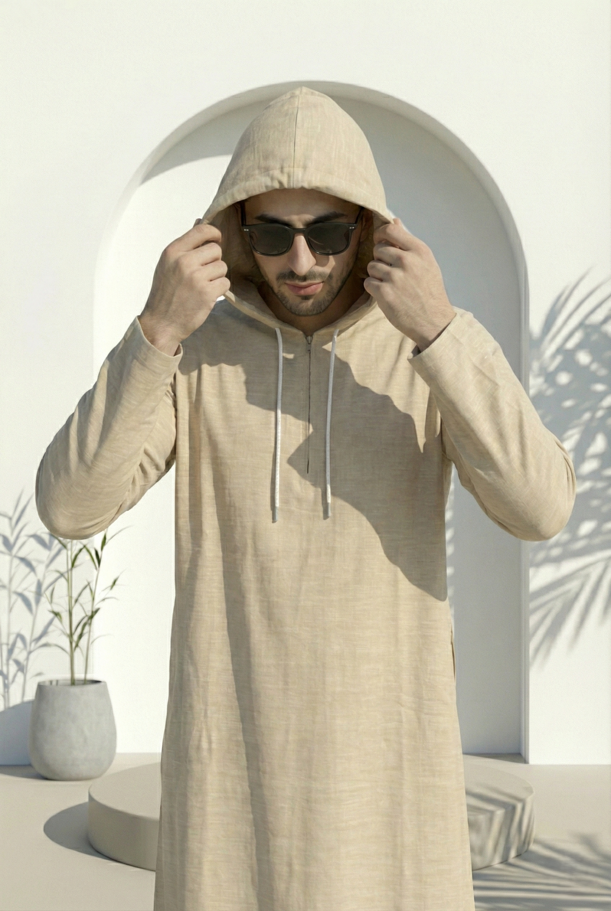 Gold Brown Hoodie Jubbah by Al Deebaj, photo 2