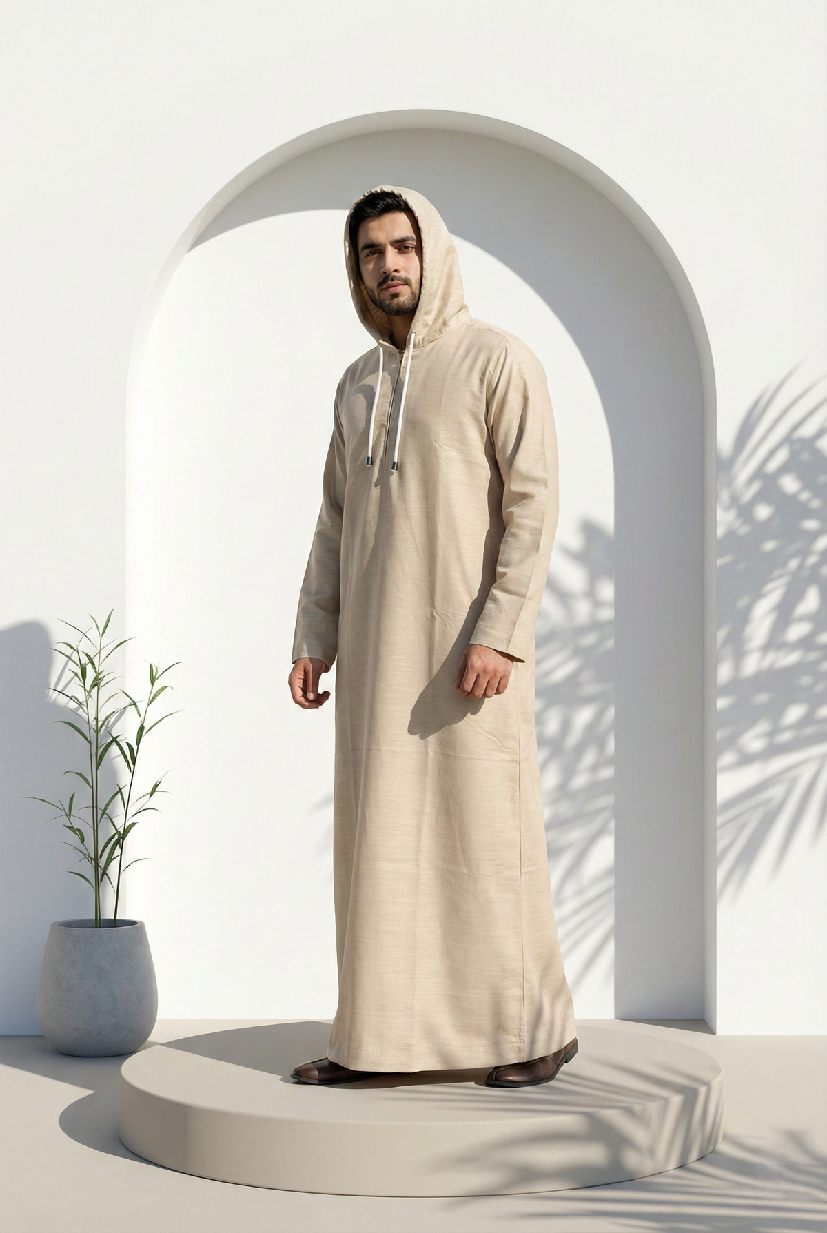 Gold Brown Hoodie Jubbah by Al Deebaj, photo 3