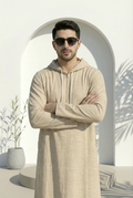 Gold Brown Hoodie Jubbah by Al Deebaj