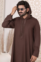Choc Brown Embroidered Jubbah by Al Deebaj, photo 3