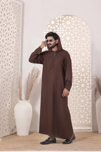 Choc Brown Embroidered Jubbah by Al Deebaj