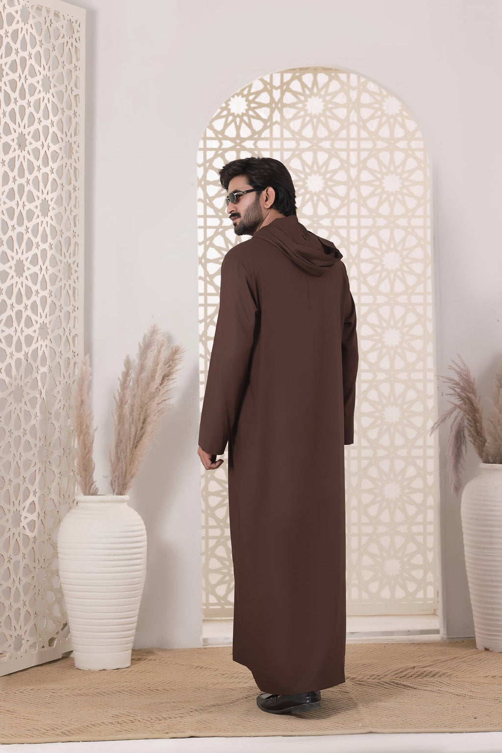 Choc Brown Embroidered Jubbah by Al Deebaj, photo 4