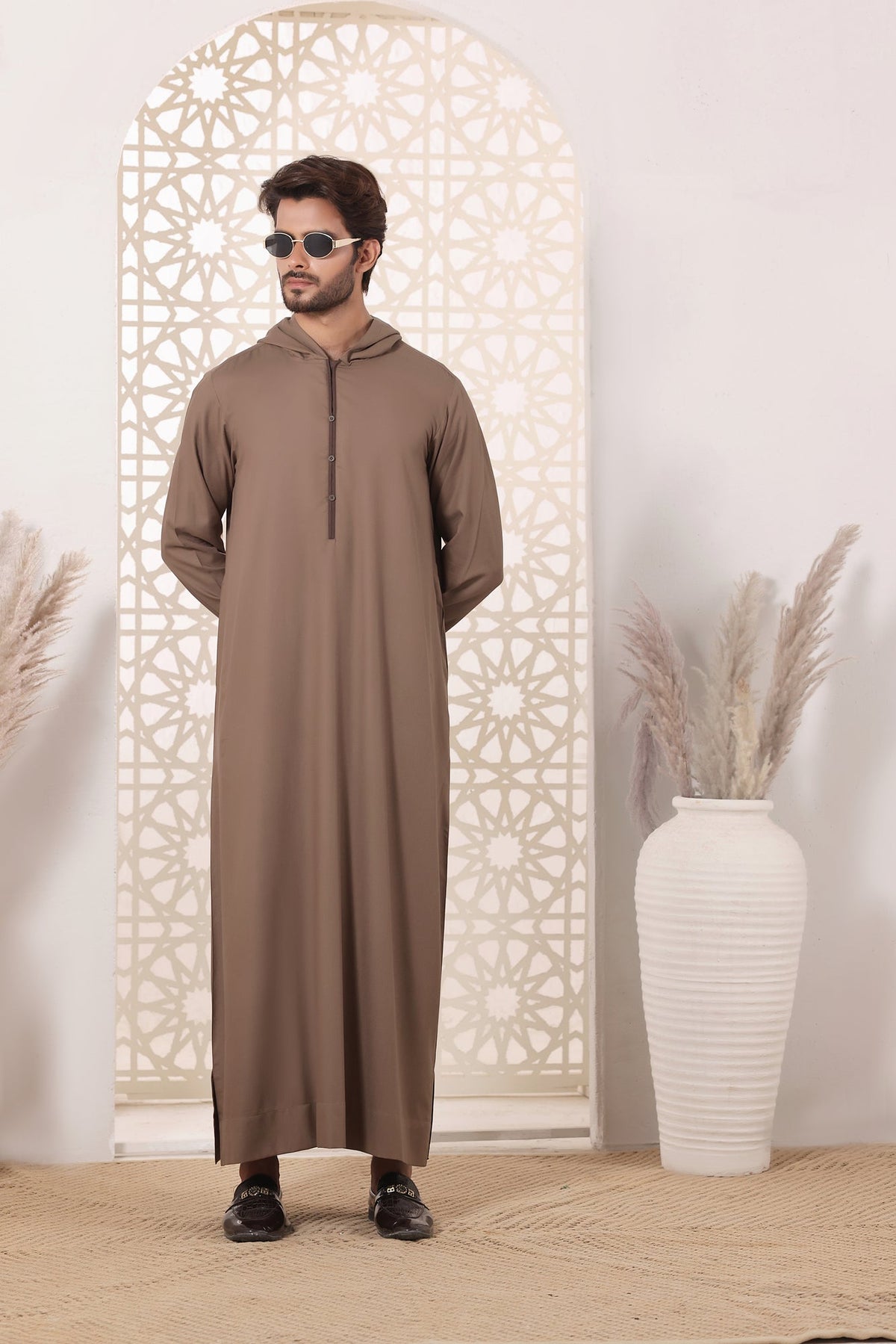 Biscuit Hoodie Jubbah by Al Deebaj