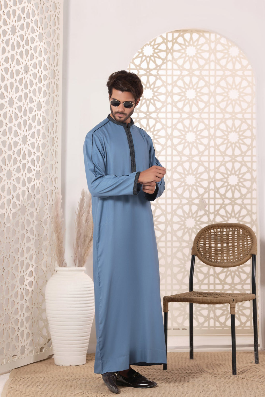 Greyish Blue Jubbah by Al Deebaj, photo 3
