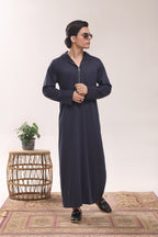 Navy Hoodie Zipper Jubbah J054 by Al Deebaj, photo 3