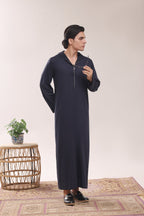Navy Hoodie Zipper Jubbah J054 by Al Deebaj