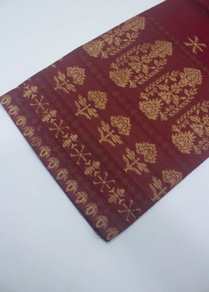 Embroidered Red Jacquard Cotton 3-Piece Stitched Suit by Bin Saeed, photo 4
