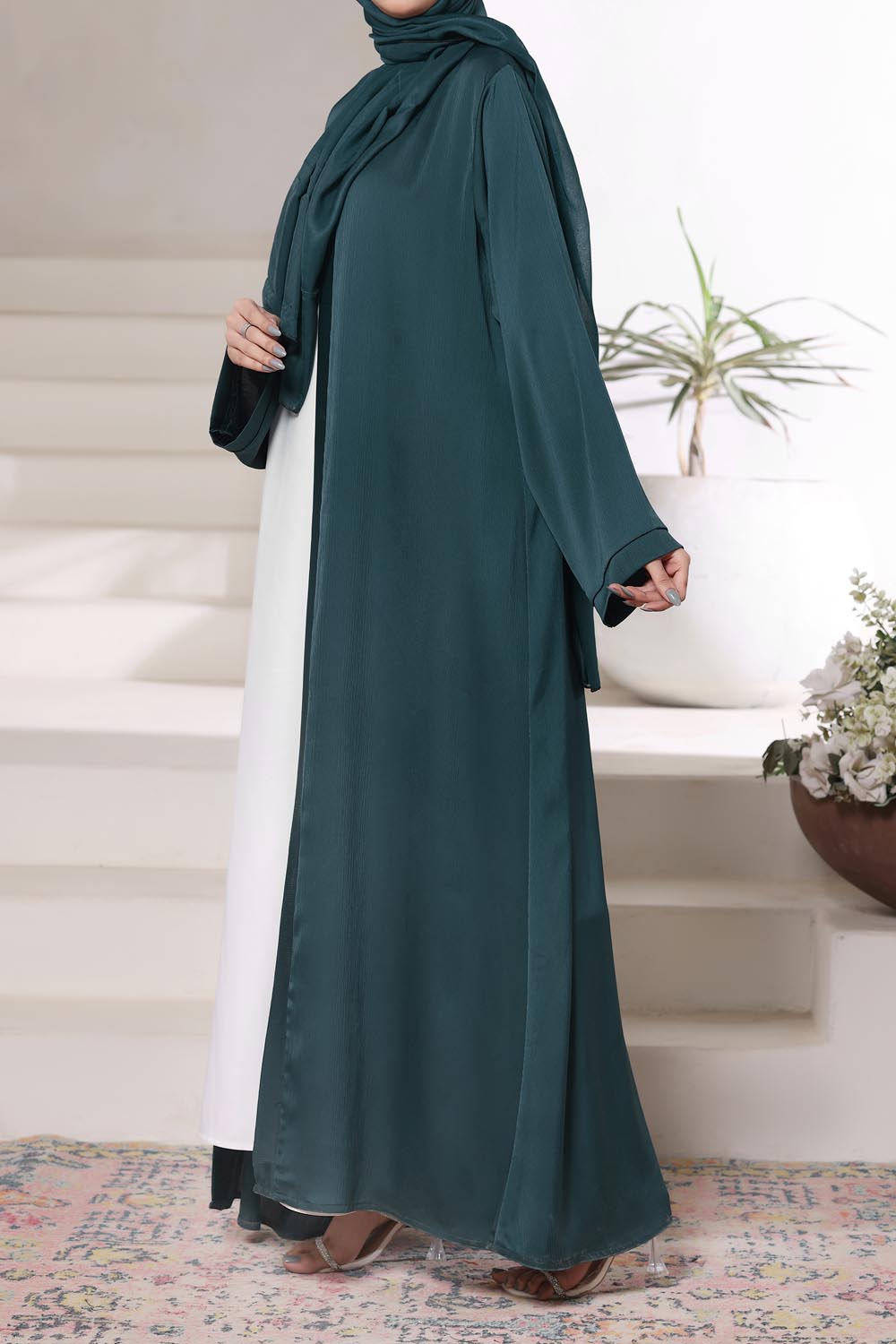 Jade Front Open Gown Abaya by Al Deebaj, photo 5