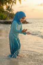 Samiya Aqua Blue Abaya by Al Deebaj, photo 3