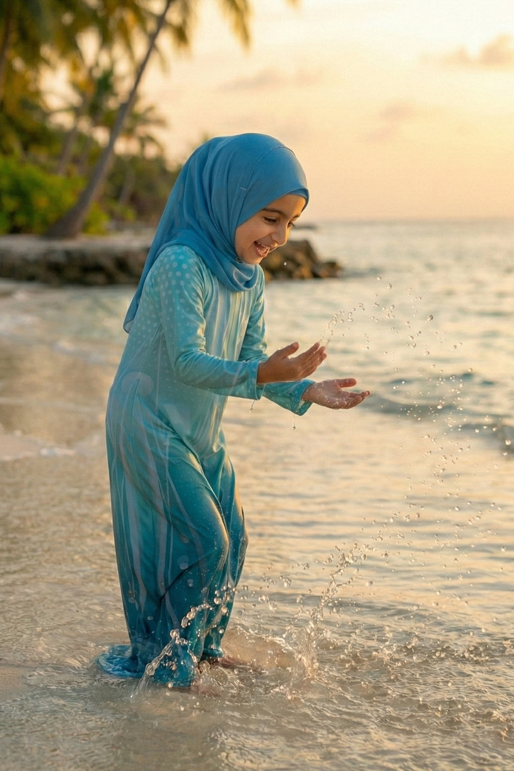 Samiya Aqua Blue Abaya by Al Deebaj, photo 3