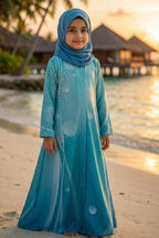 Samiya Aqua Blue Abaya by Al Deebaj