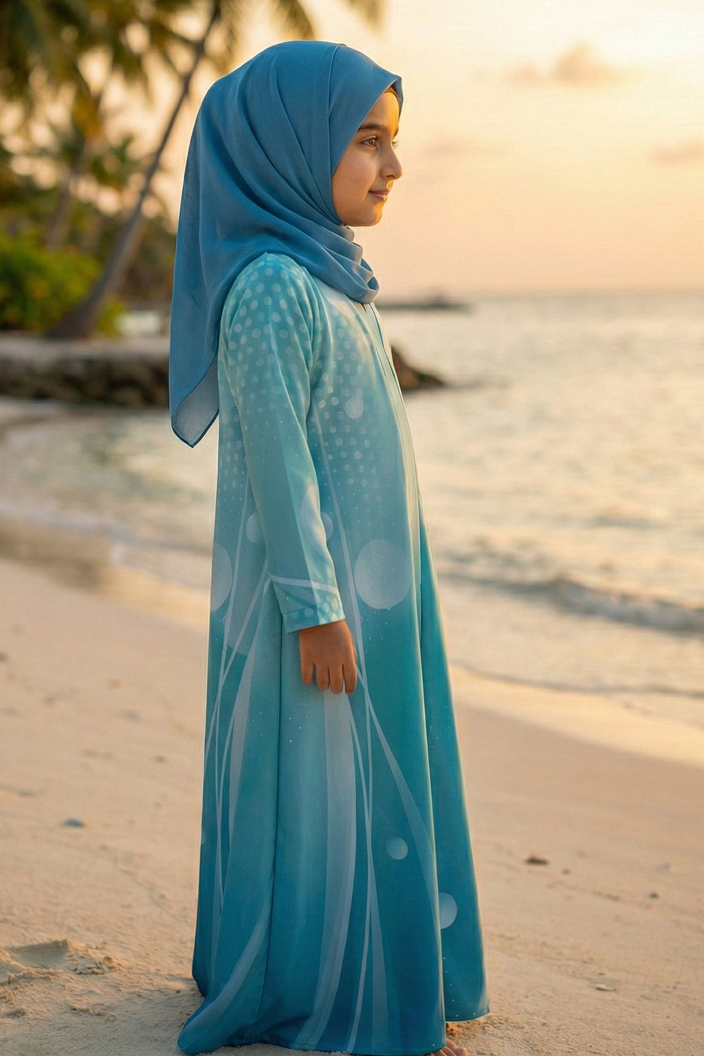 Samiya Aqua Blue Abaya by Al Deebaj, photo 2