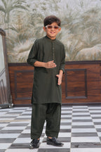 Green Self Kids Kurta Shalwar by Al Deebaj, photo 3
