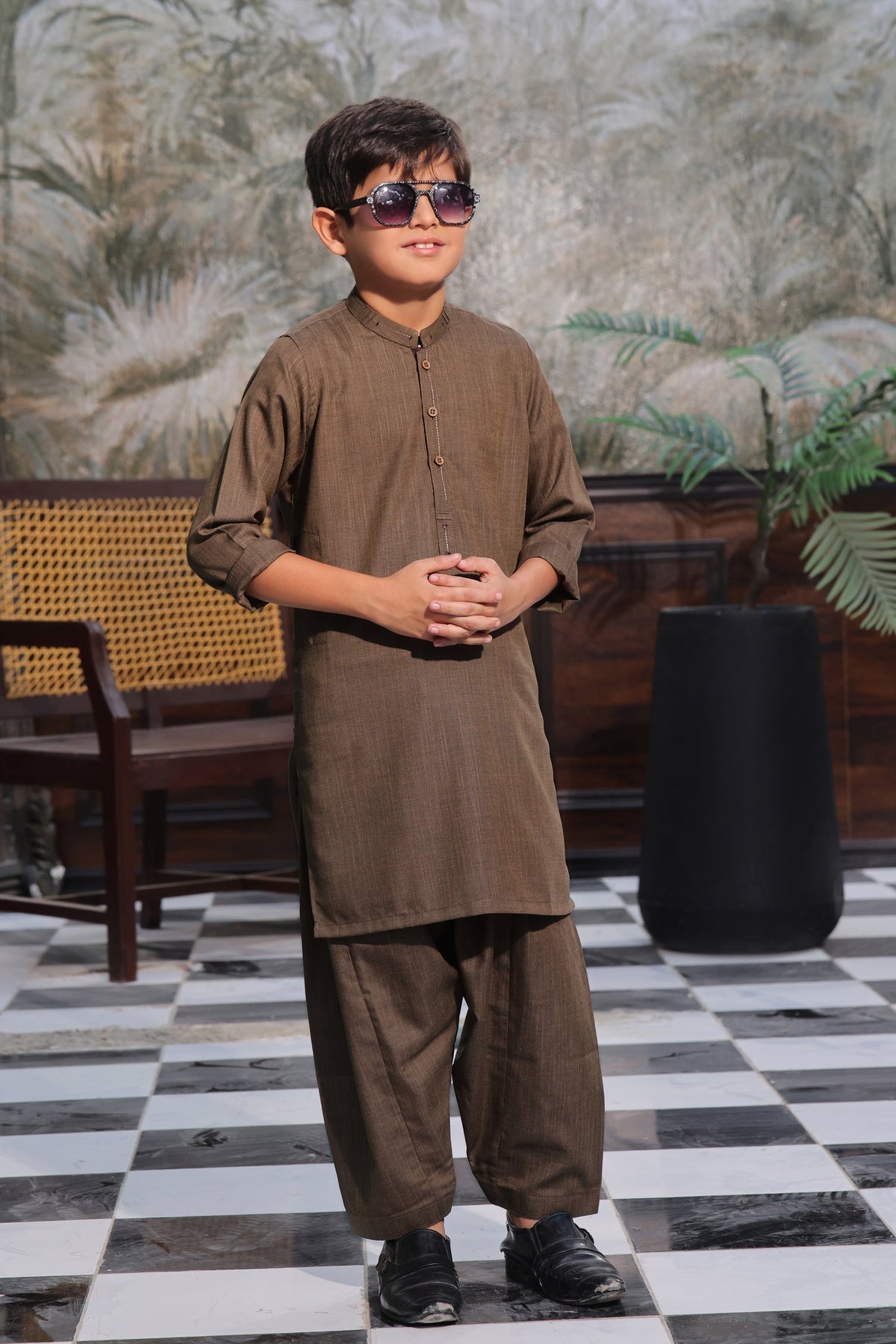 Camel Kids Kurta Shalwar by Al Deebaj