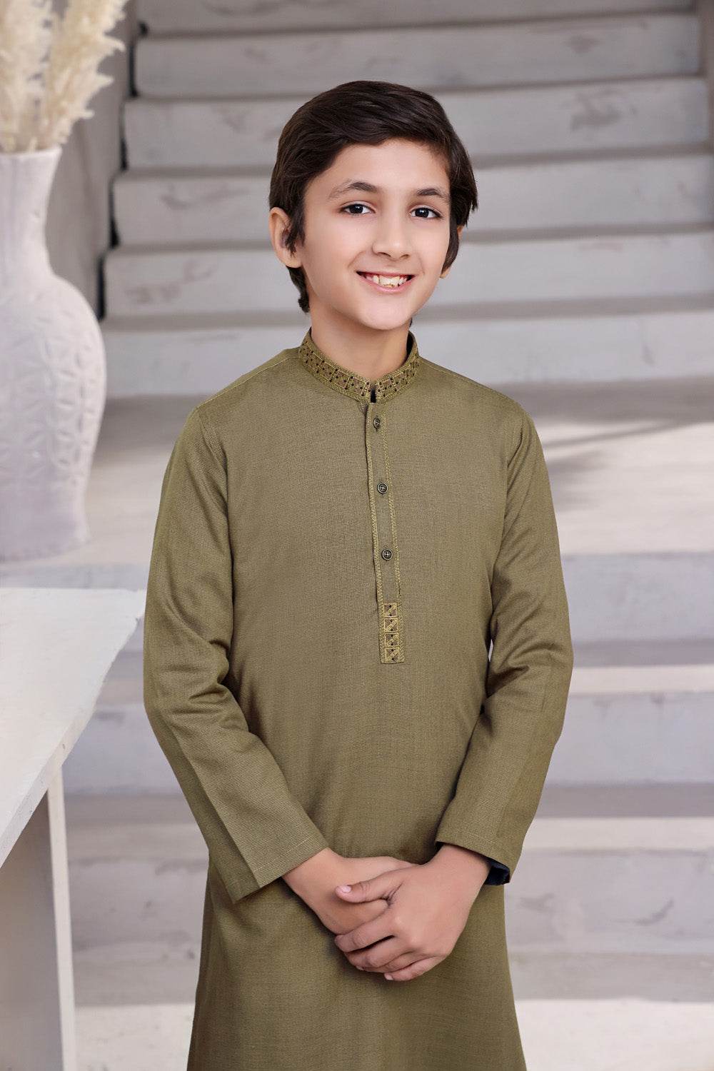Camel Embroidered Kids Kurta Shalwar by Al Deebaj, photo 3
