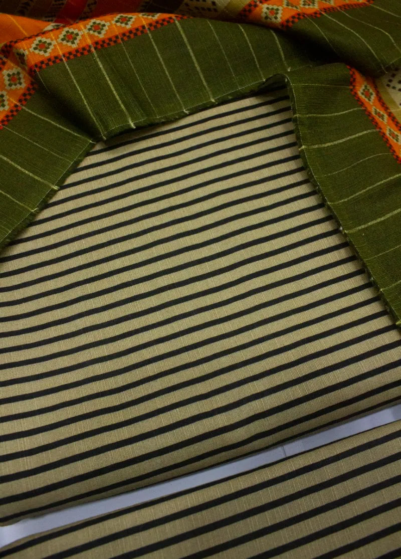Printed Sand Brown Khaddar 3-Piece Unstitched Suit by Bin Saeed, photo 2