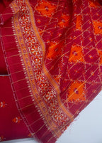 Printed Red Khaddar 3-Piece Unstitched Suit by Bin Saeed, photo 3