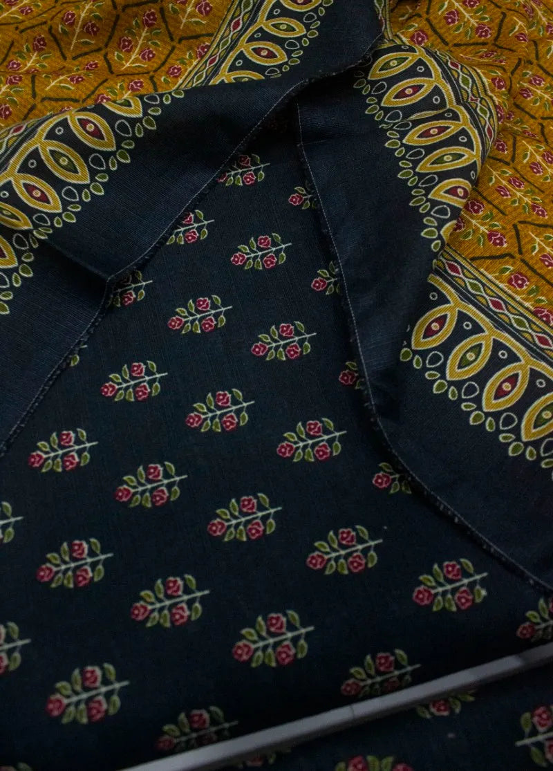 Printed Black Khaddar 3-Piece Unstitched Suit by Bin Saeed, photo 2