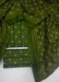 Printed Green Khaddar 3-Piece Unstitched Suit by Bin Saeed