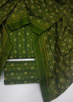 Printed Green Khaddar 3-Piece Unstitched Suit by Bin Saeed