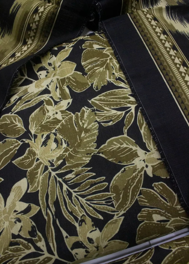 Printed Black & Green Khaddar 3-Piece Unstitched Suit by Bin Saeed, photo 3