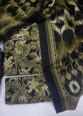 Printed Black & Green Khaddar 3-Piece Unstitched Suit by Bin Saeed