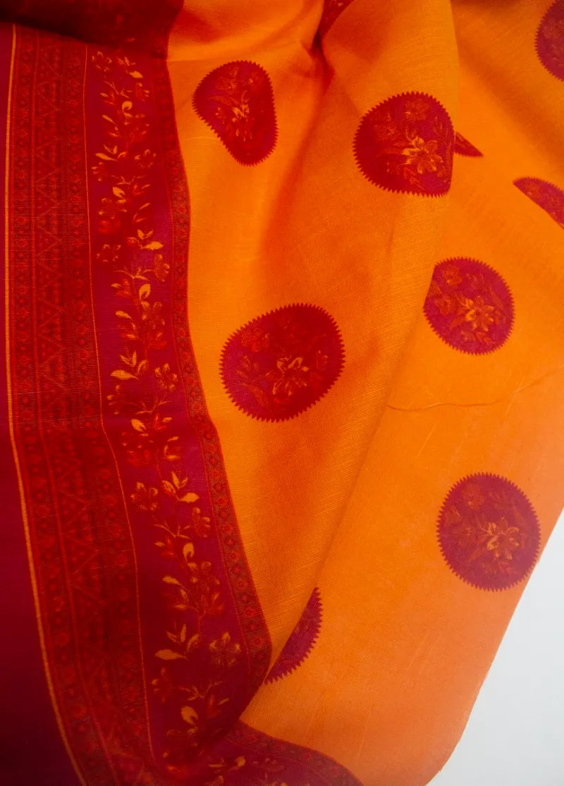 Printed Red Khaddar 3-Piece Unstitched Suit by Bin Saeed, photo 3
