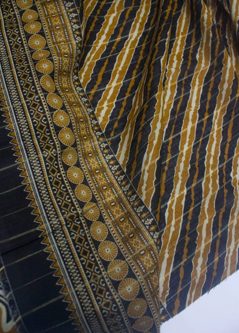 Printed Mustard Khaddar 3-Piece Unstitched Suit by Bin Saeed, photo 3