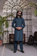 Royal Blue Nafees Kurta Pajama by Al Deebaj