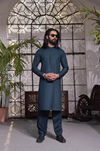 Royal Blue Nafees Kurta Pajama by Al Deebaj