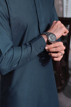 Royal Blue Kurta Pajama by Al Deebaj, photo 3