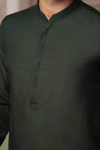 Green Self Kurta Pajama by Al Deebaj, photo 2