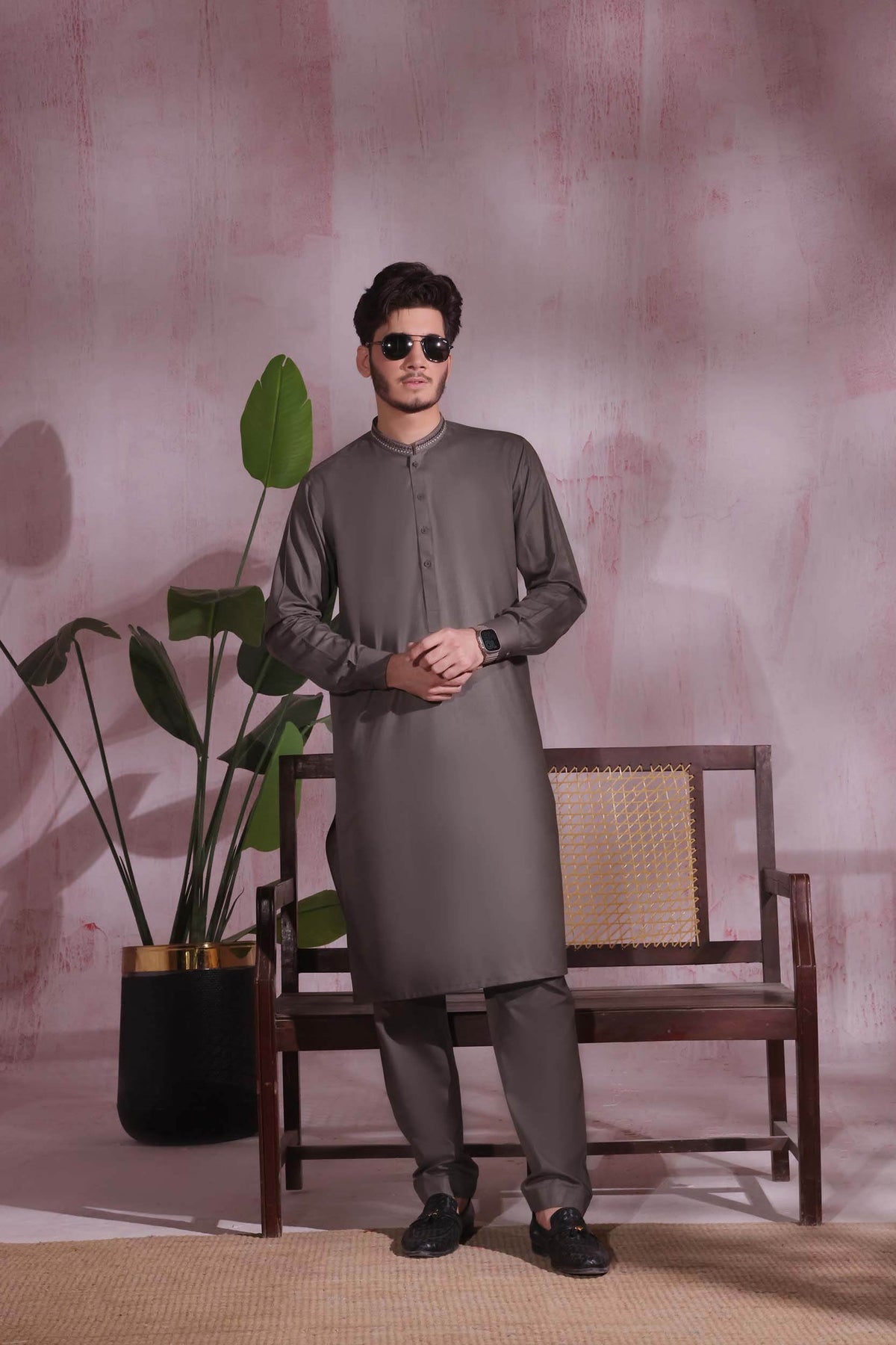 Brown Kurta Pajama by Al Deebaj, photo 2