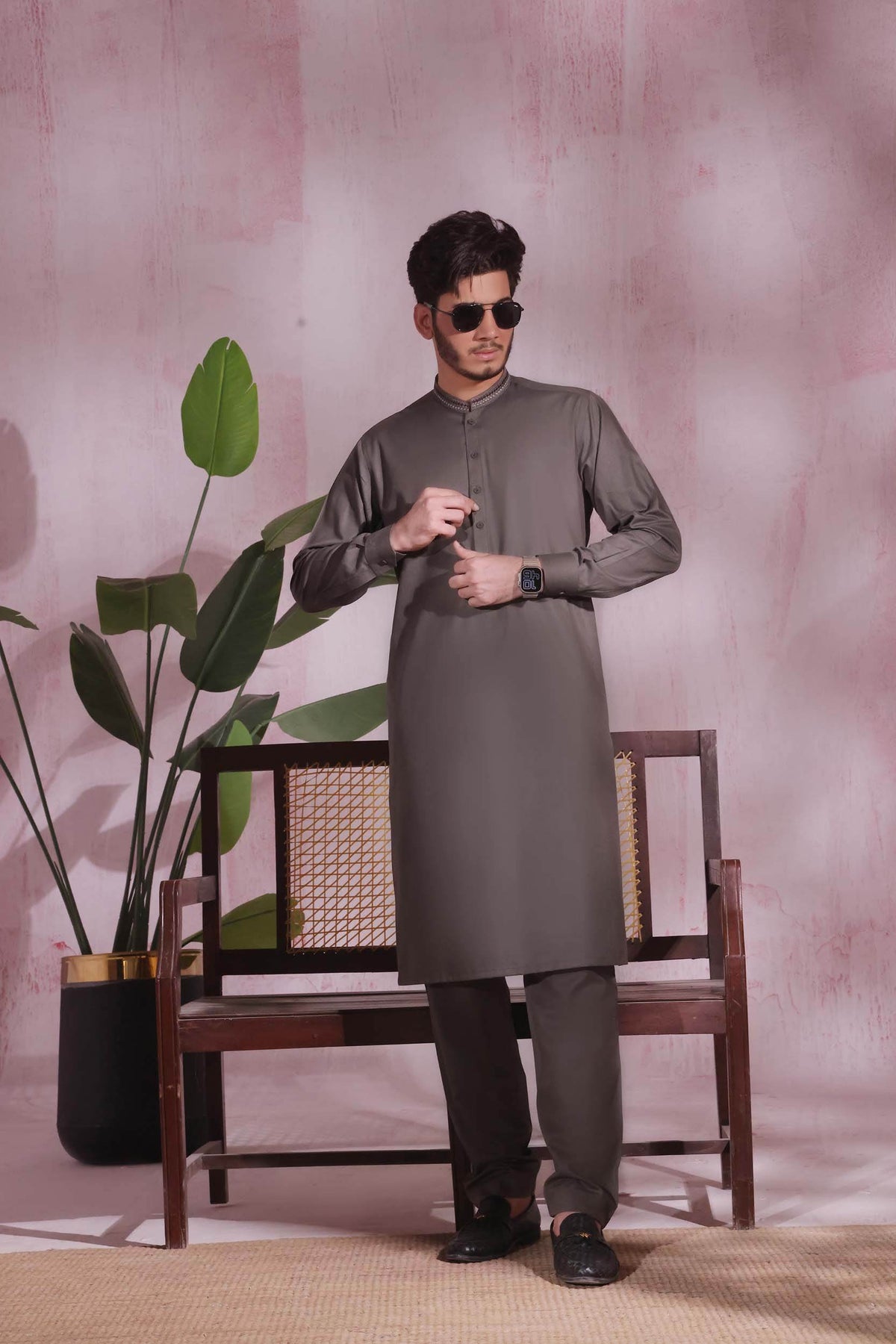 Brown Kurta Pajama by Al Deebaj, photo 3