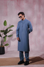Denim Blue Kurta Pajama by Al Deebaj, photo 2