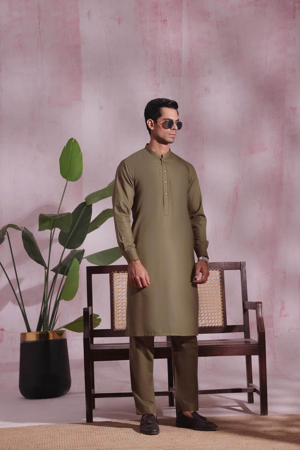 Golden Brown Kurta Pajama by Al Deebaj, photo 3