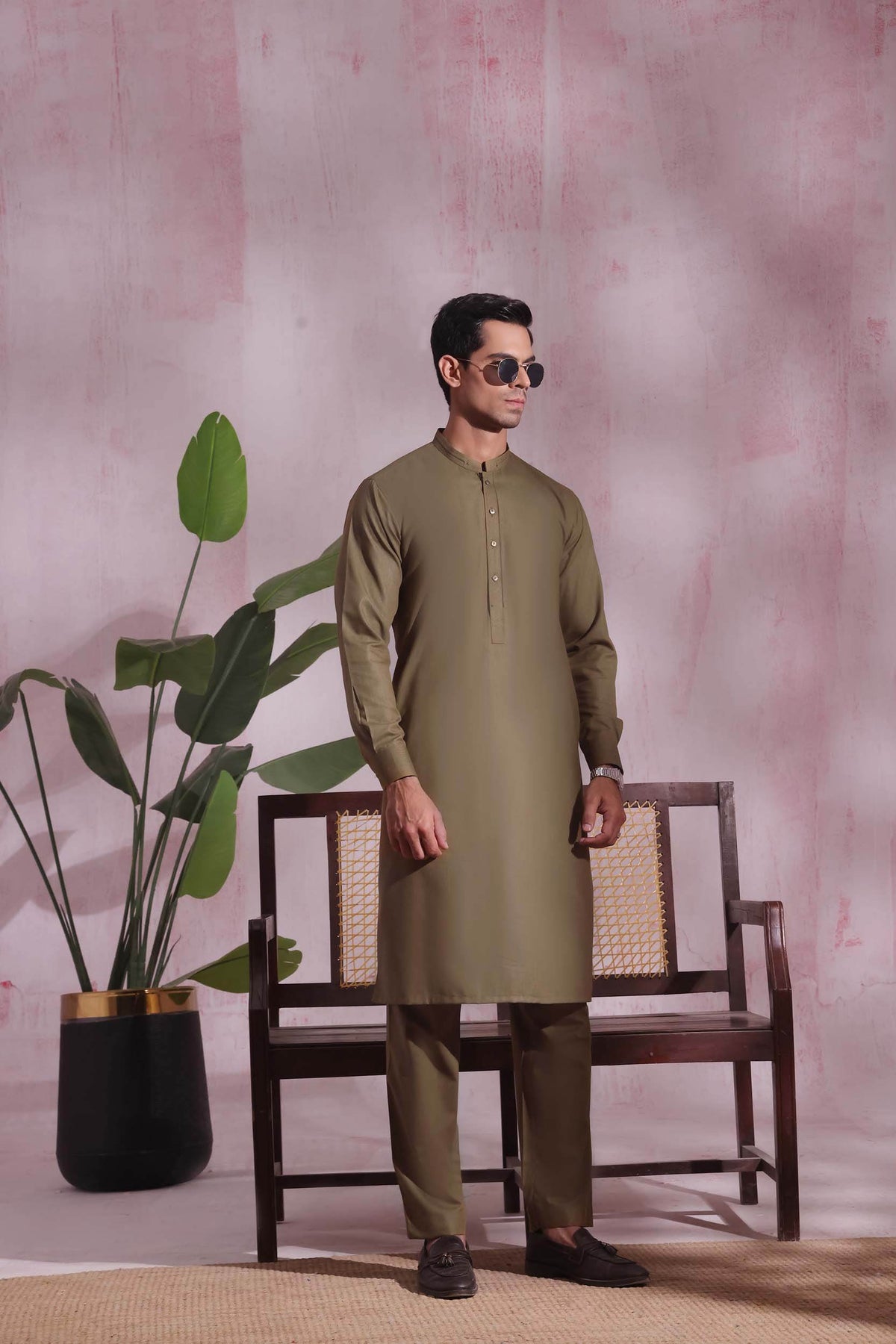 Golden Brown Kurta Pajama by Al Deebaj, photo 3