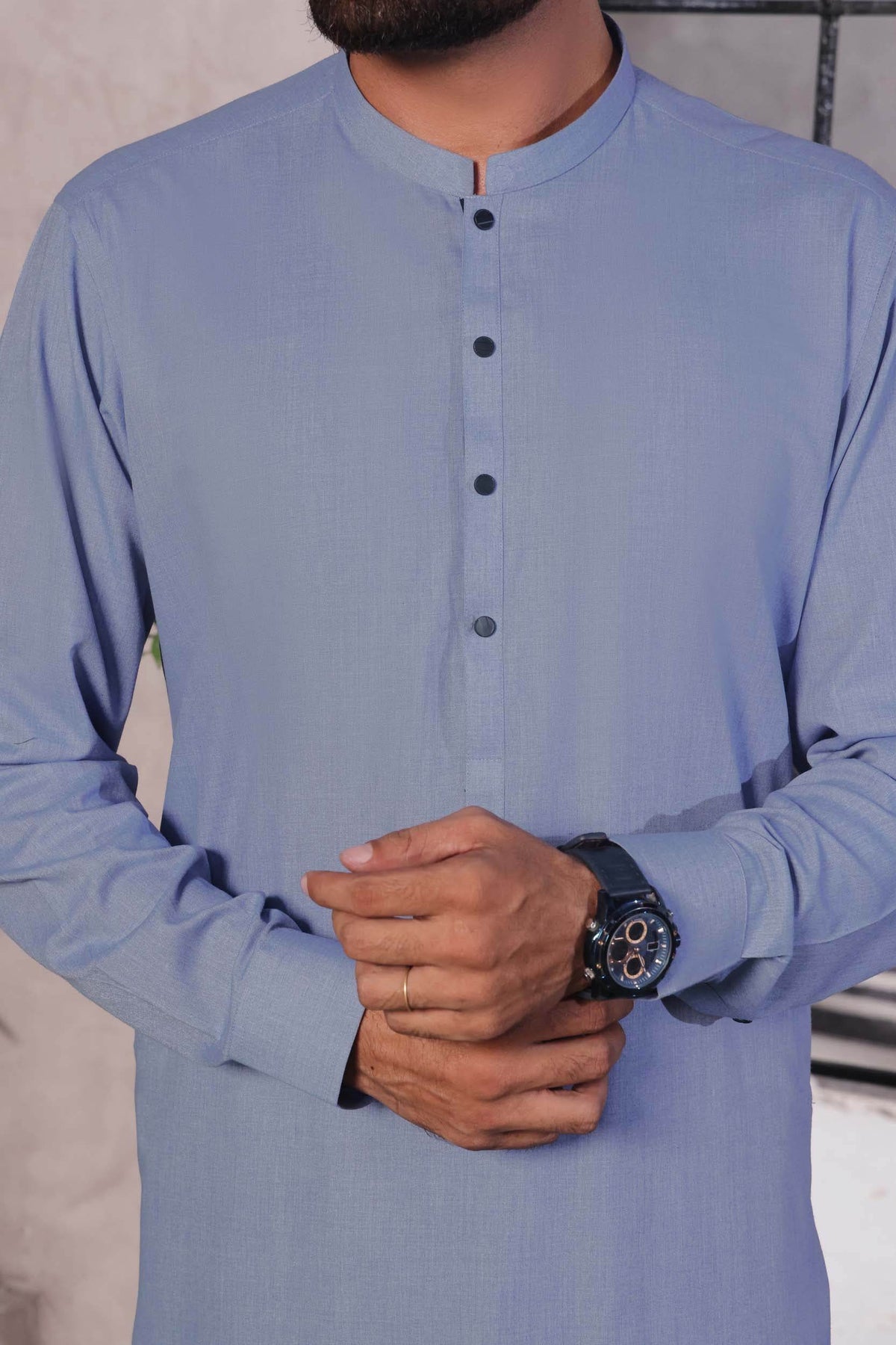 Blue Kurta Pajama by Al Deebaj, photo 4
