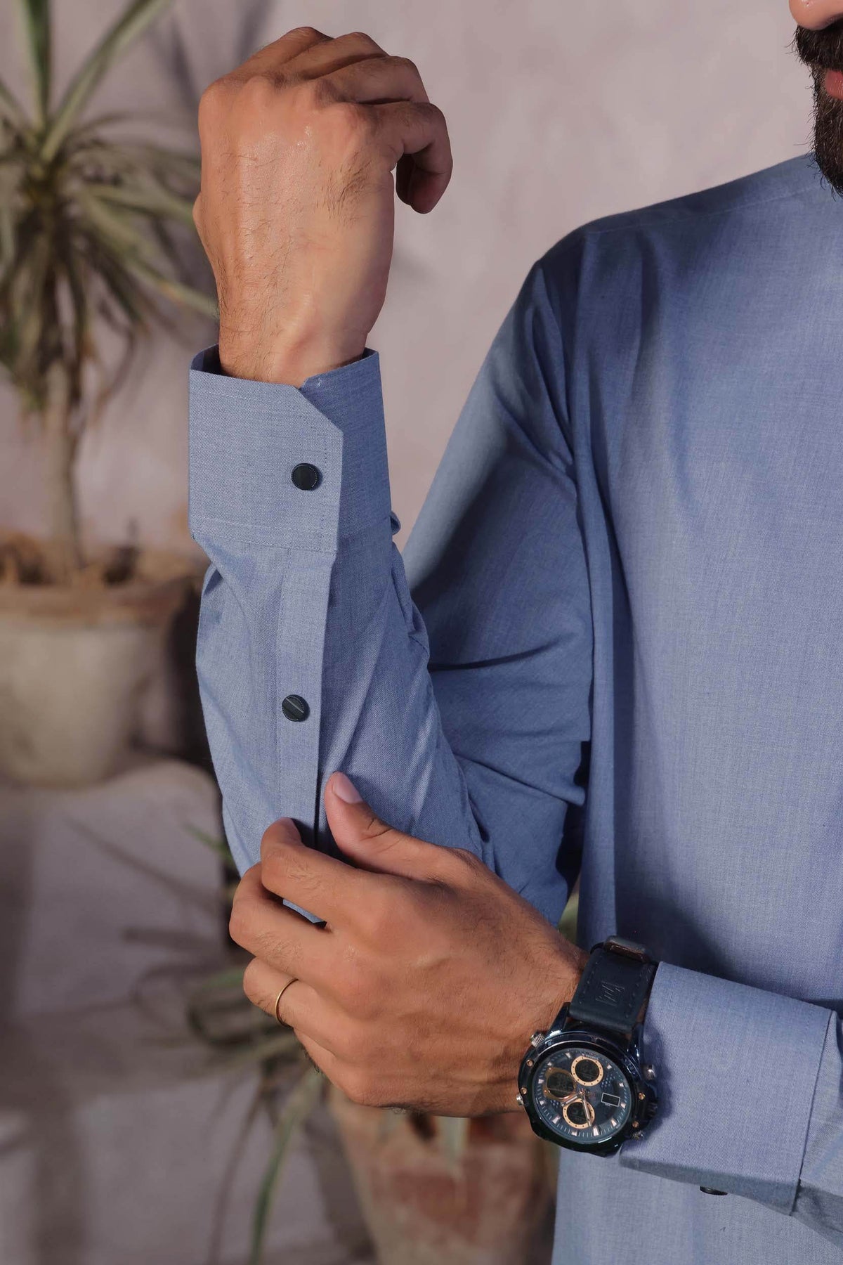 Blue Kurta Pajama by Al Deebaj, photo 3