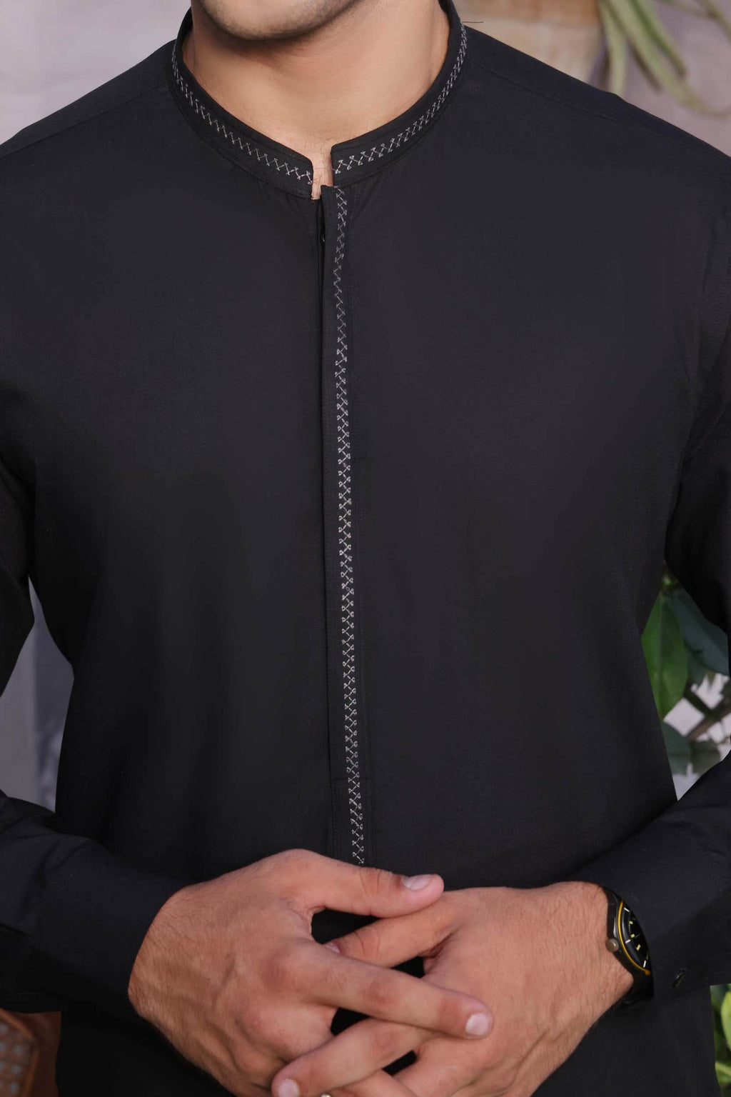 Black Design Kurta Pajama by Al Deebaj