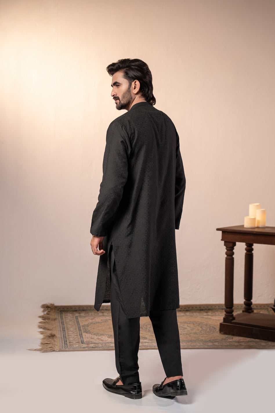 Formal Black Kurta Pajama by Al Deebaj, photo 4