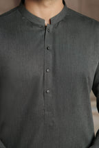 Nayab Dark Grey Kurta Pajama by Al Deebaj, photo 2