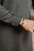 Nayab Dark Grey Kurta Pajama by Al Deebaj, photo 3